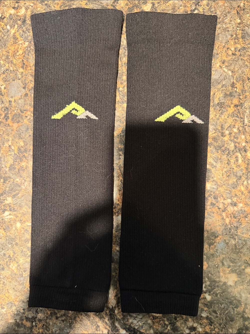 Men's Black Compression Socks with Lime Accent - Performance Support